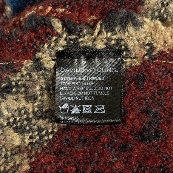 David & Young Plaid Earth Tone Boho Warm Fall Scarf Winter - Picture 4 of 6